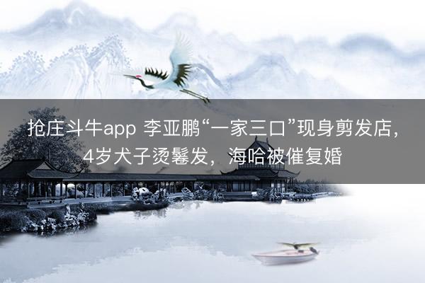 抢庄斗牛app 李亚鹏“一家三口”现身剪发店，4岁犬子烫鬈发，海哈被催复婚